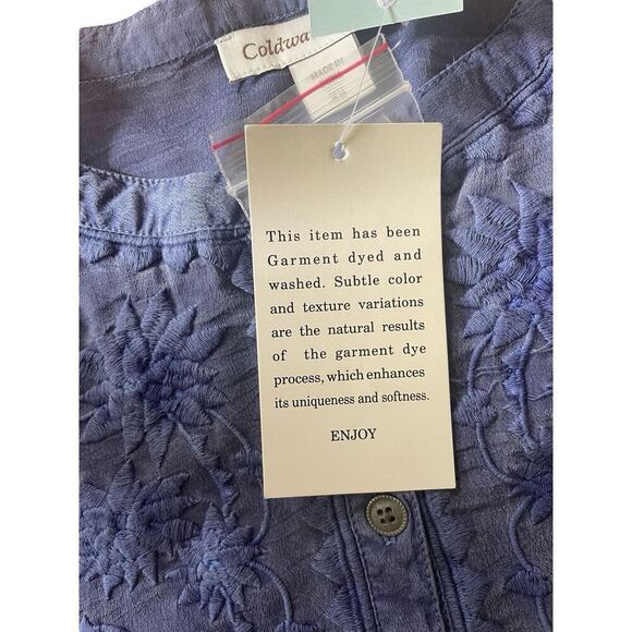 NWT Coldwater Creek Women’s Blue Embroidered Tunic Top XS  $128 Cupro Blend - Picture 10 of 10